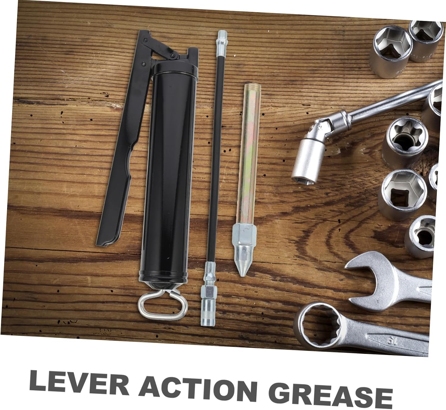 Heavy Duty Grease Filler Lubricator Ergonomic Lever Style Design for Automotive Industrial and Household Use Capacity for Slippery Hands and Gloves
