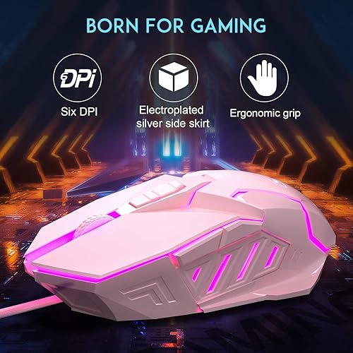 Miniatura 4 de MageGee G10 Gaming Mouse Wired, 7 Colors Breathing LED Backlit Gaming Mouse, 6 Adjustable DPI (up to 3200 DPI), Ergonomic Optical Computer Mouse