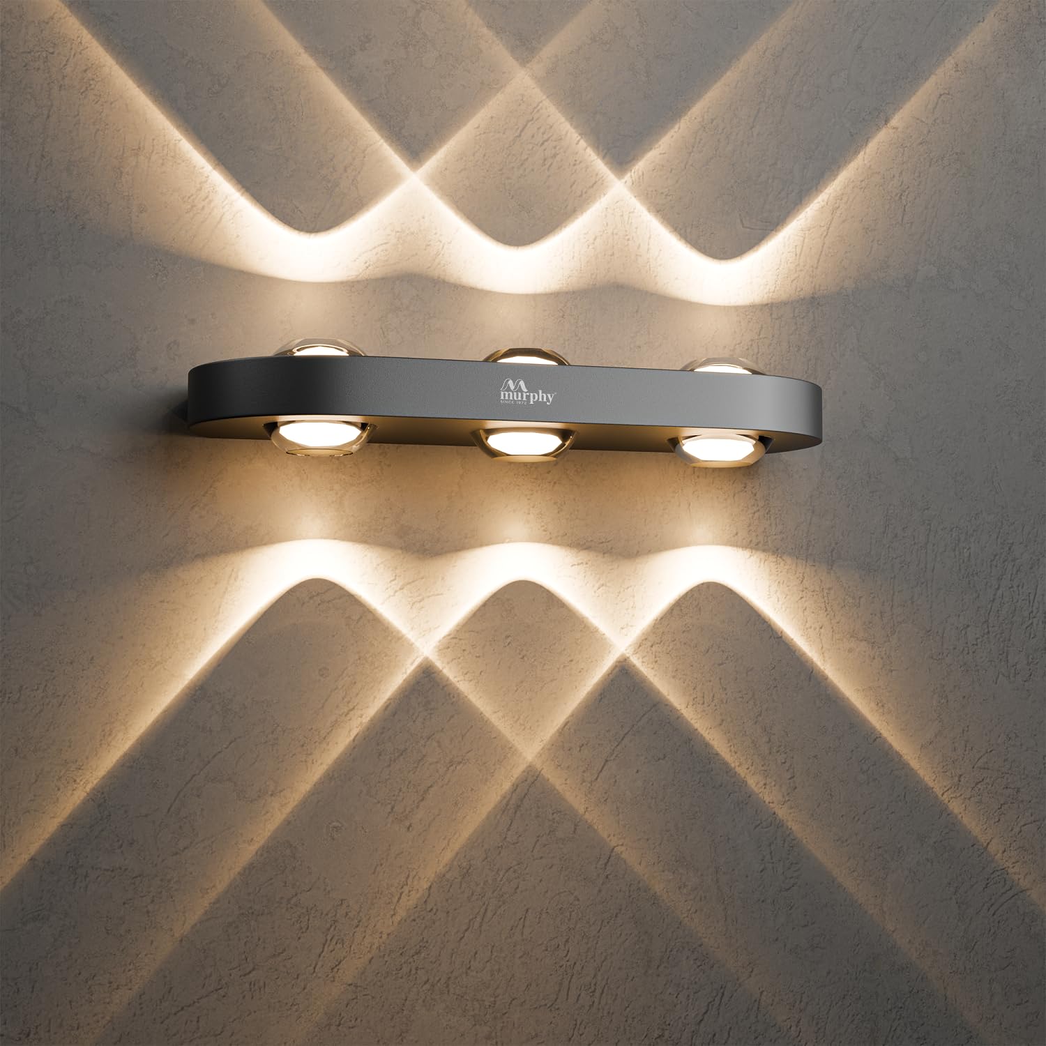 Murphy Areo 6-Way Waterproof LED Wall Light – Warm White | Premium Aluminium Body | Modern Decorative Indoor & Outdoor Wall Lamp | Energy Efficient | IP65 | 2-Year Warranty – Pack of 10
