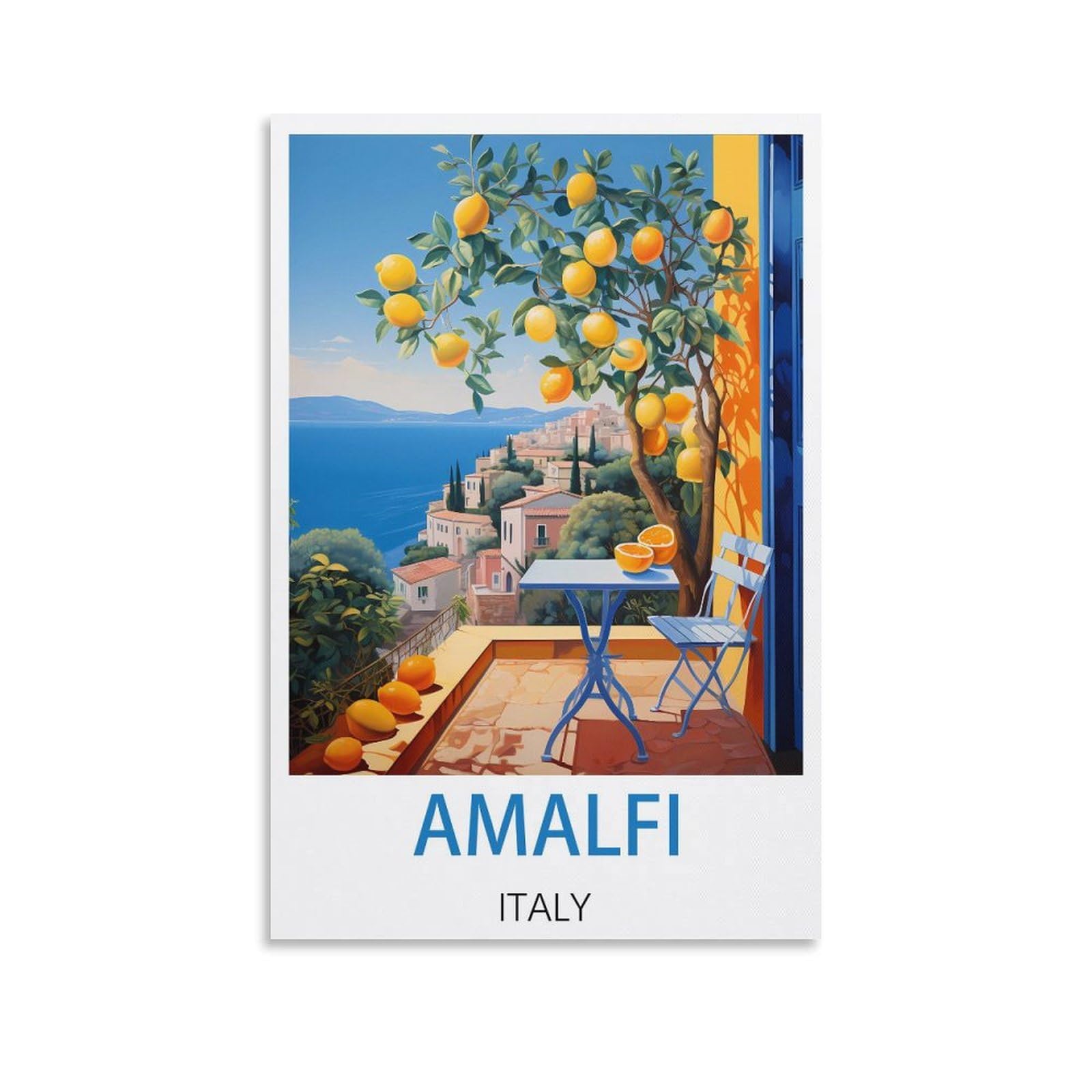 CYYHGEE Amalfi Italy Vintage Travel Poster 08x12inch(20x30cm) Canvas Poster Wall Art Living Room Home Decor