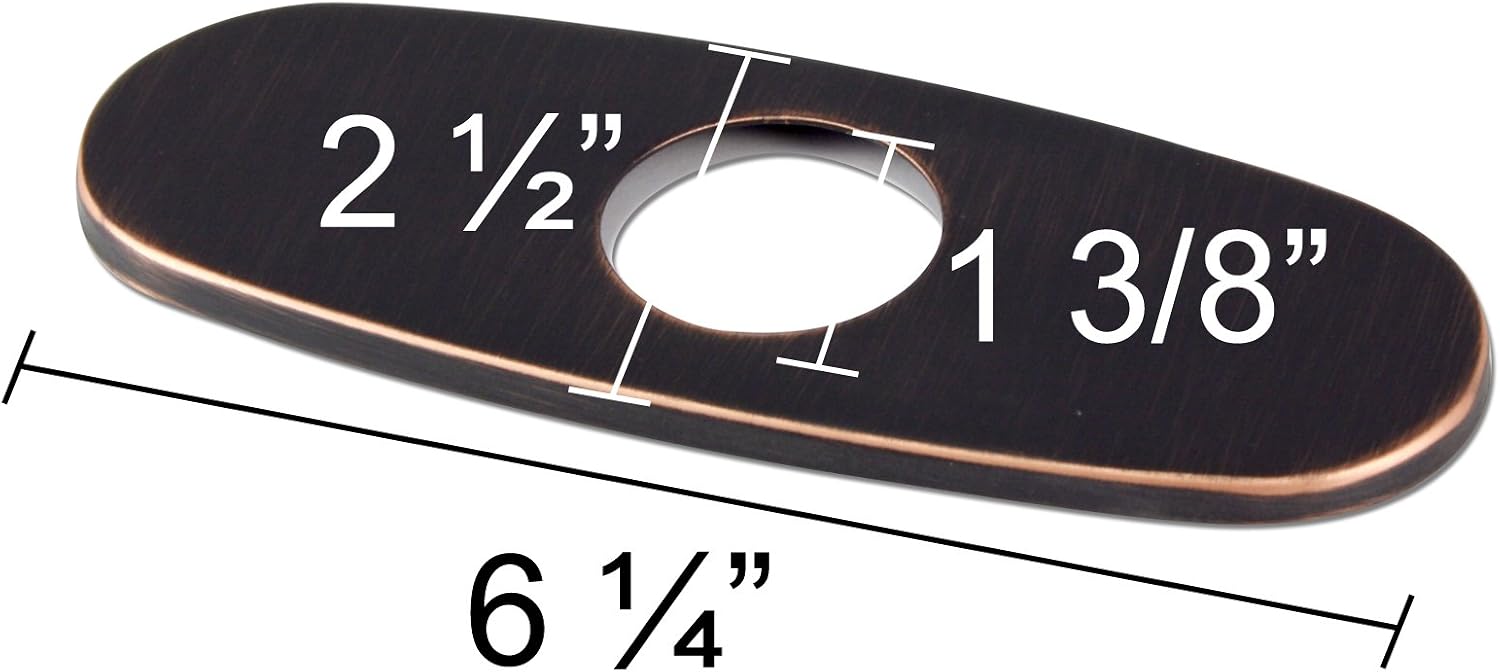 Luxier DKPL-7O Bathroom Vessel Vanity Sink Faucet 4" Hole Cover Deck Plate Escutcheon in Oil Rubbed Bronze