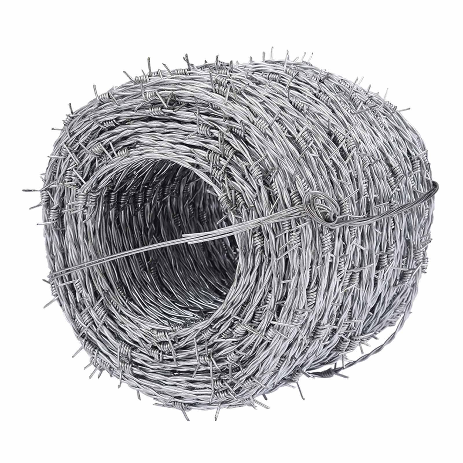 Rollo de Alambre de púas de Acero Inoxidable, Rollo de Alambre de púas de 4 Puntas para Manualidades, barreras de Seguridad y disuasión de Animales (10 m/32,8 pies)