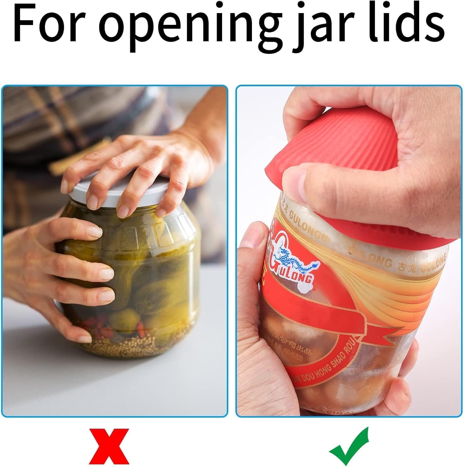 3-Pack Rubber Gripper Openers for Arthritis Hands Non-Slip Jar/Bottle Opener for Seniors & Weak Hands Reusable Can Lid Remover for Most Jars & Bottles