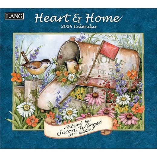 Lang Companies, Heart and Home 2026 Wall Calendar by Susan Winget, 13.4'' X 12'', 12-Month Calendar with Stapled Binding