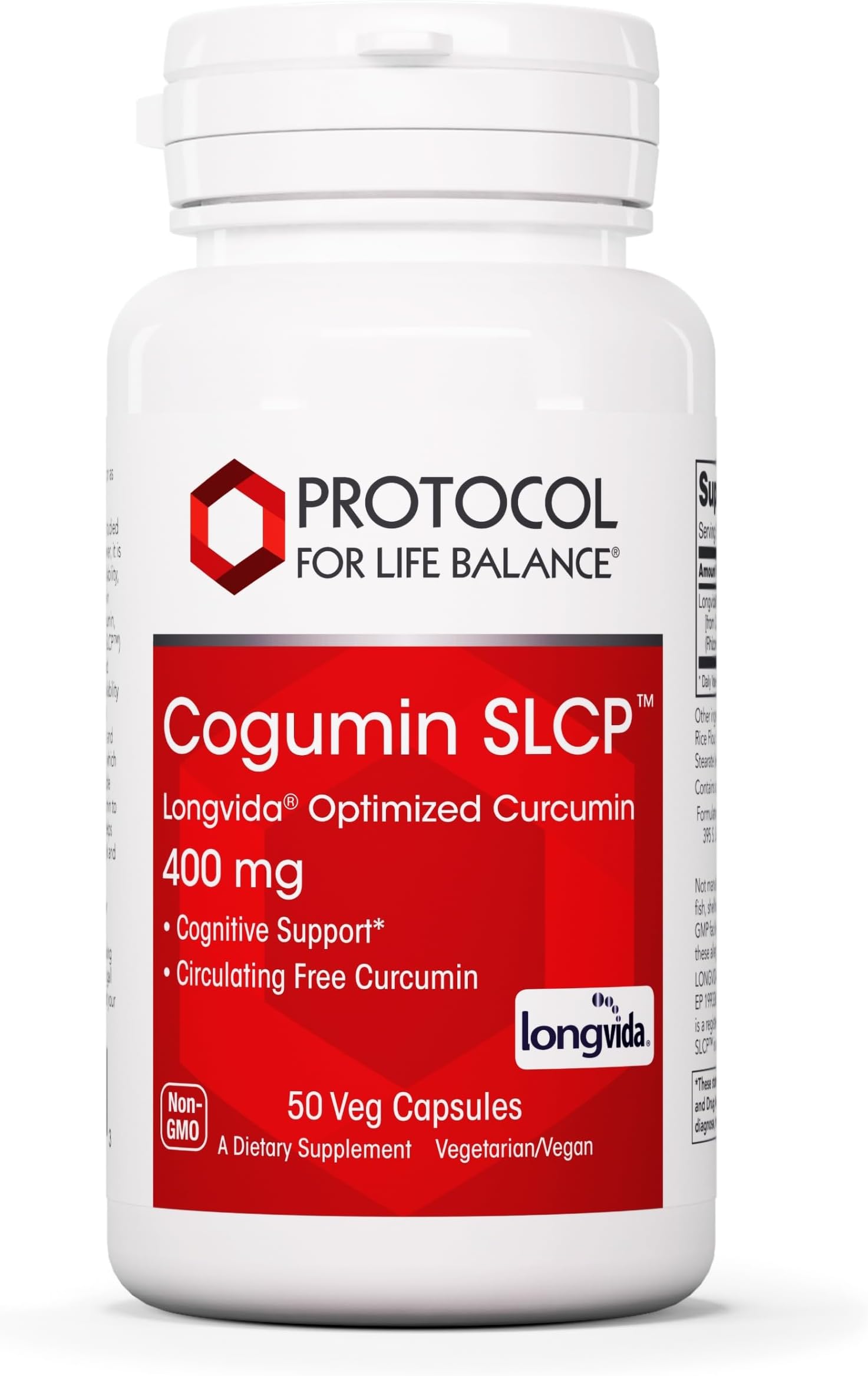 Cogumin SLCP Longvida Optimised Curcumin 400 mg - Cognitive Support, Brain Health, Optimum Pain Relief, Joint and Heart Health Support, Anti-Inflammatory - 50 Veg Capsules