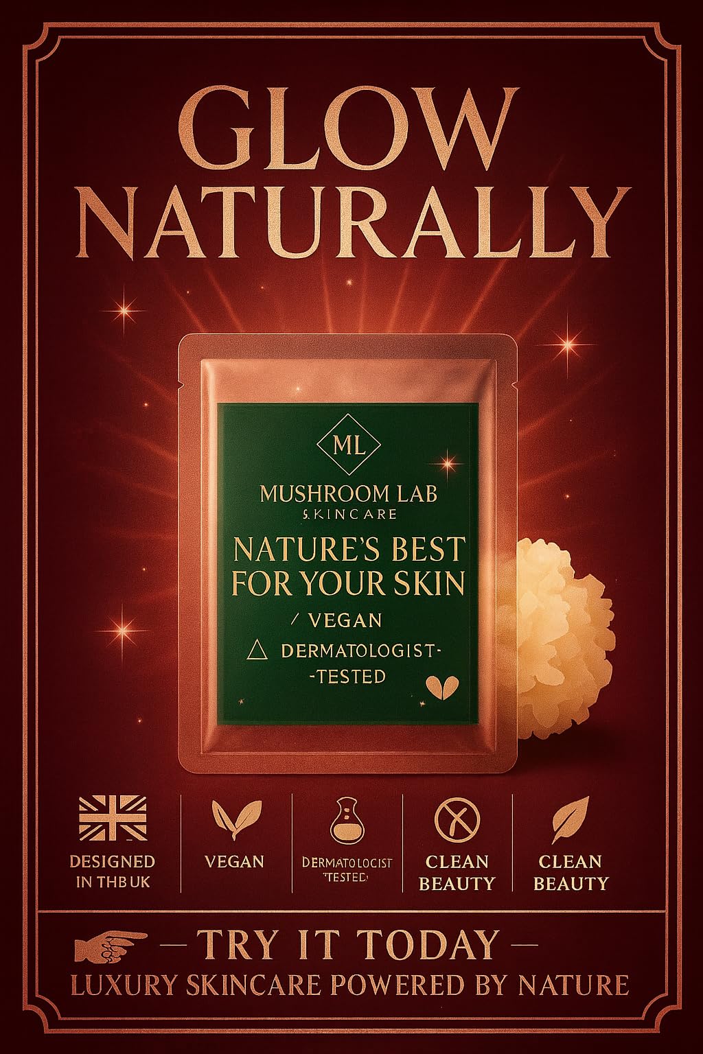 Leave-On Hydrating Face Mask, Tremella Mushroom & Hyaluronic Acid, Glass Skin Glow Treatment, No Rinse, Sensitive Skin - Image 3