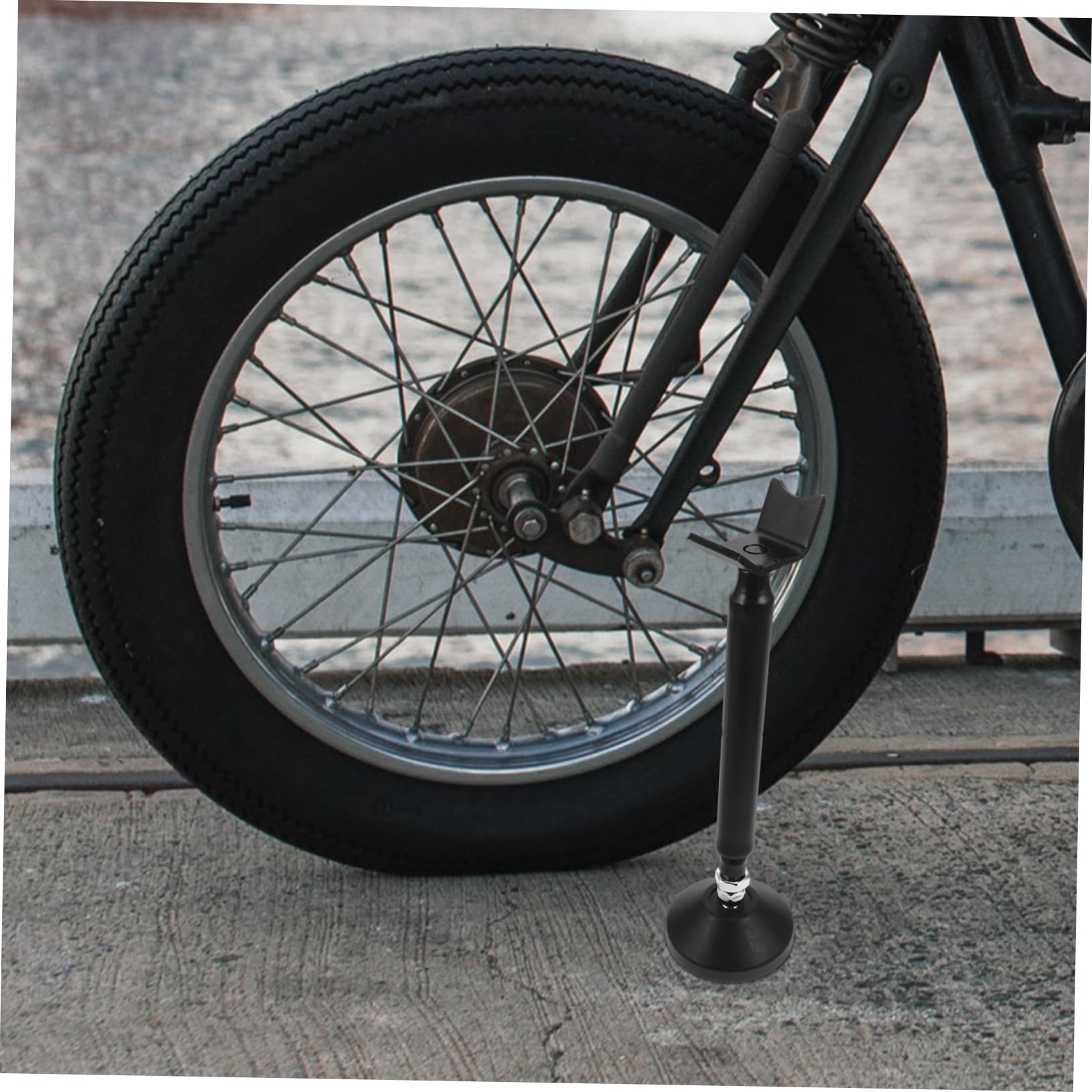 Zerodeko Cavalletto Sollevatore per Moto in Ferro Nero, Supporto Stabile Meccanismo di Sollevamento Facile per Riparazione Ruote