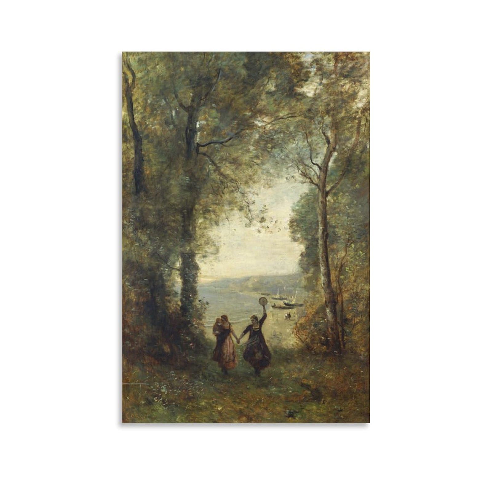 コロー、イタリア風景（ナポリ近郊）、希少な画集より、新品高級額 コロー、イタリア風景（ナポリ近郊）、希少な画集より、新品高級