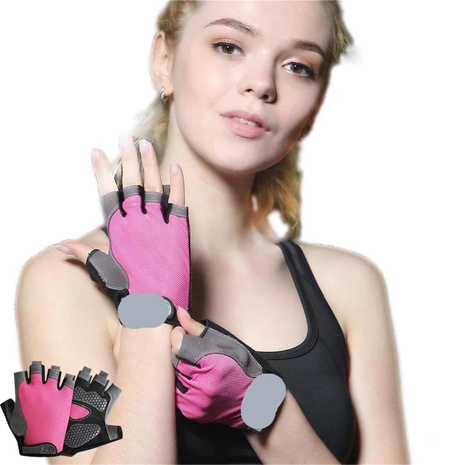 Home Essentials, Guanti da Palestra, Fitness, Traspiranti, Antiscivolo, per Donna e Uomo, con Mezze Dita, Guanti da Ciclismo Senza Dita, per biciclett