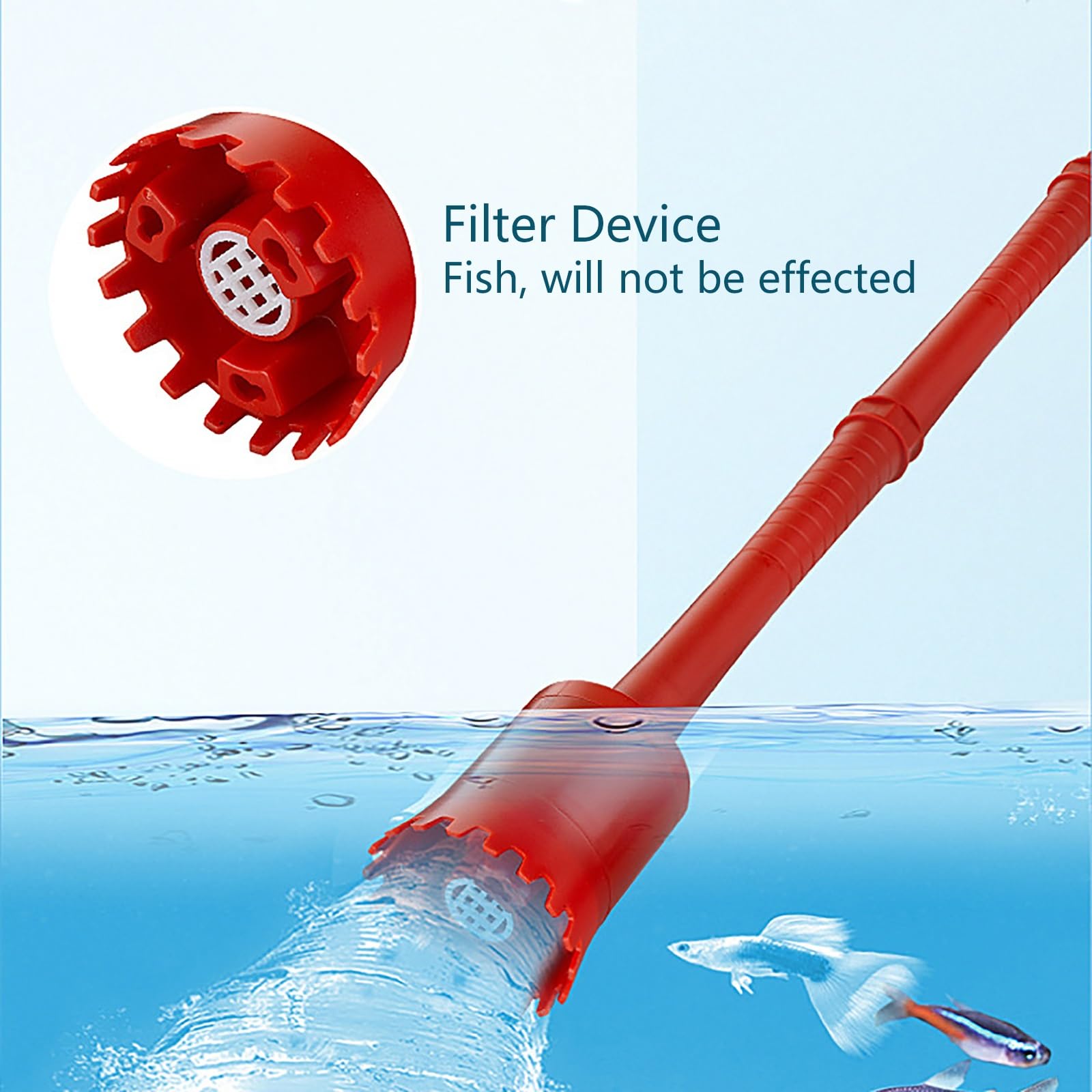Herramientas De Limpieza De Acuarios Extraíbles, Limpiador Automático De Peceras, Cambiador De Agua por Vacío, Apto para Filtro De Agua De Arena De Lavado y Circulación De Agua