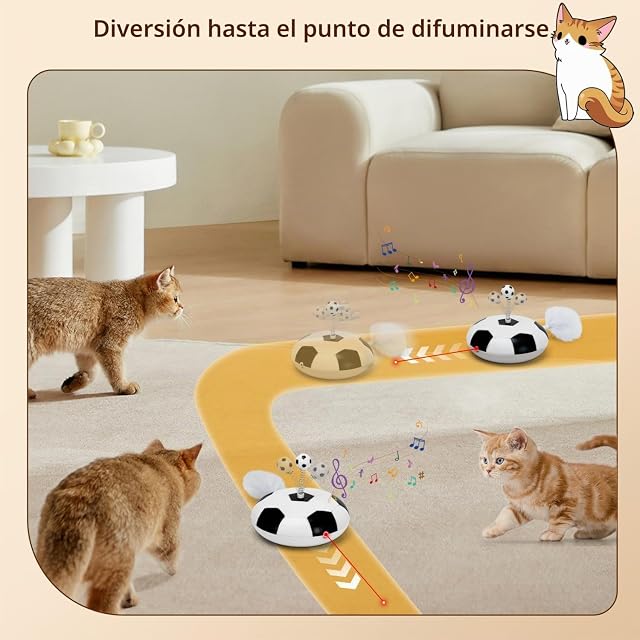 Foto 7 de 7 de Nobleza - Juguete para gatos 5 en 1, con trayectoria aleatoria real, juguete interactivo para gatos con luz…