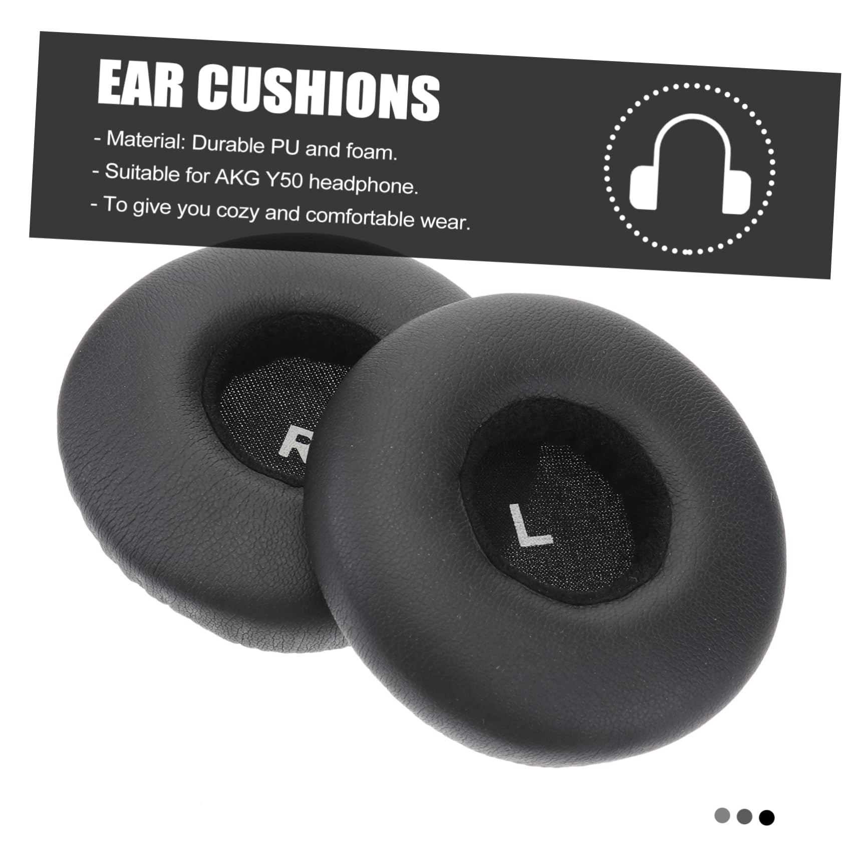 jojofuny 2piezas Cojines De Reemplazo para Auriculares Almohadillas De Oído y Cómodas para Color Negro