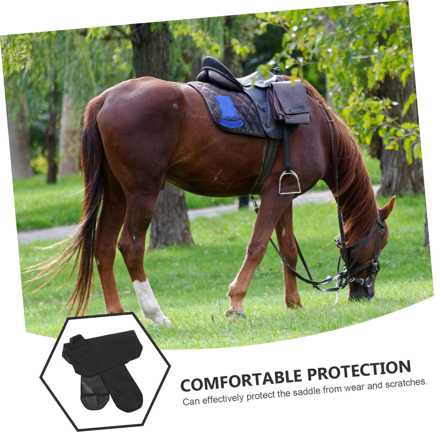 Funda Protectora para Protección Cómoda para Silla de Montar de Caballo Occidental Tela Oxford 600d Diseño Estilizado y Ajuste