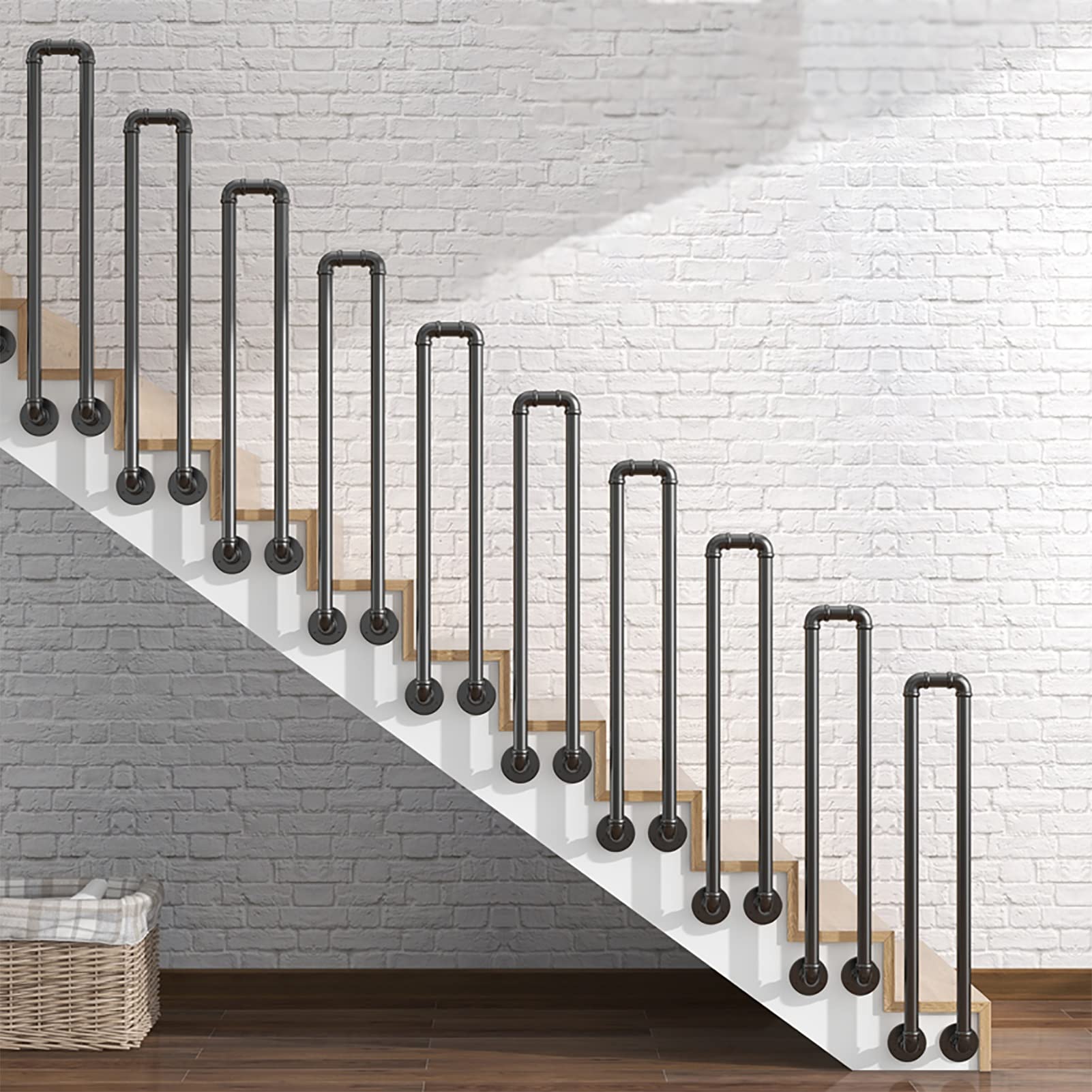 Barandilla De Escalera De Hierro En Forma De U Altura Pasamanos De Hierro Tubo Cuadrado Para Interior Y Exterior Para Escaleras Balaustrada 55 Cm 91919173