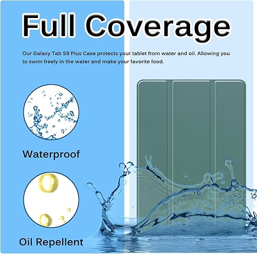 Miniatura 4 de Miimall Funda compatible con Galaxy Tab S9 Plus, a prueba de caídas y golpes, material de protección de policarbonato suave y TPU, ultrafina y