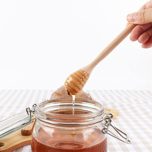 Miniatura 3 de Palo de madera para miel - Cuchara de miel Servidor de miel Agitador de miel Miel de madera Dipper de madera de boda Regalo Artesanía