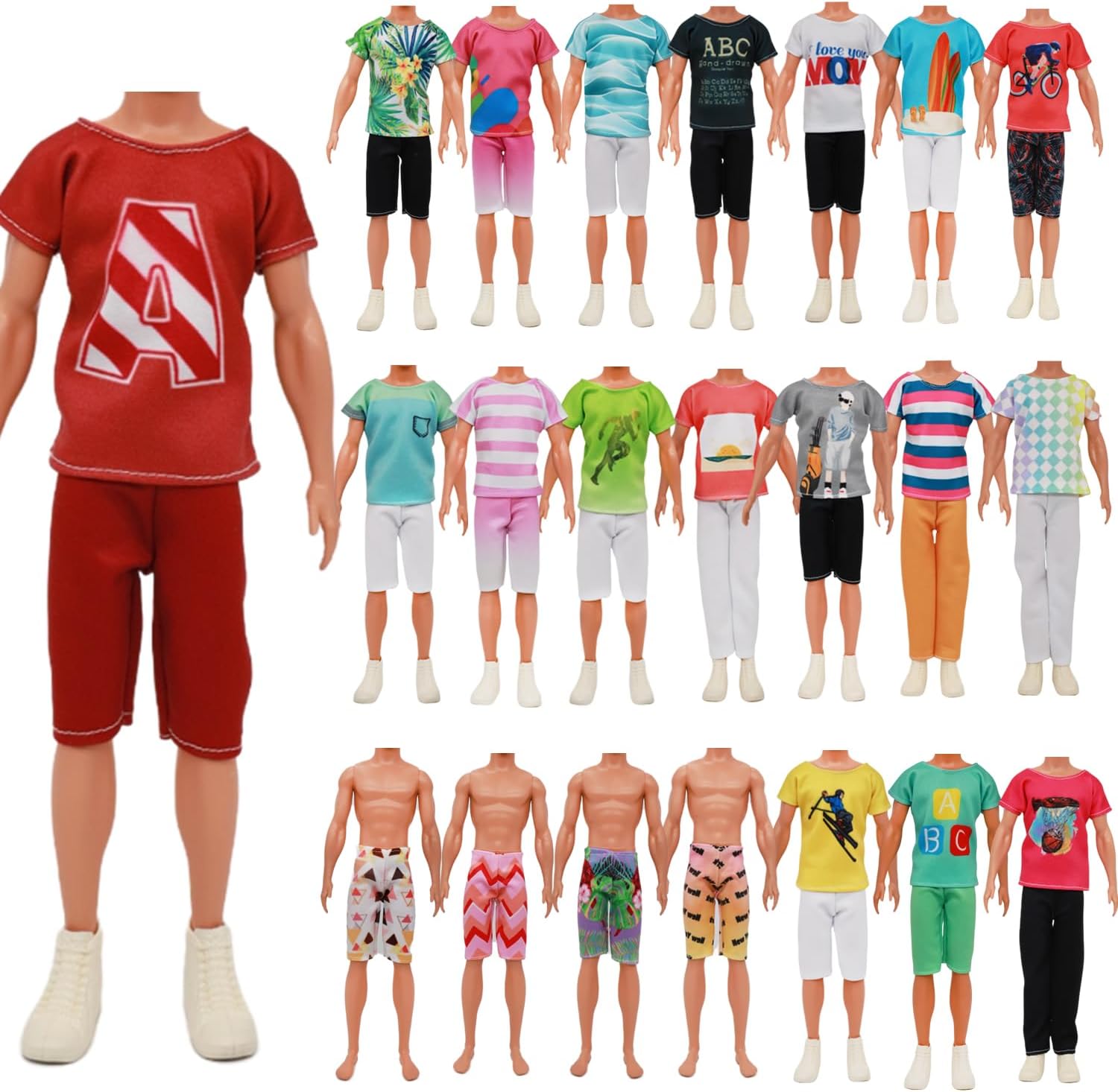 22 Items 11.5 Inch Boy Doll Clothes Accessories, Handmade