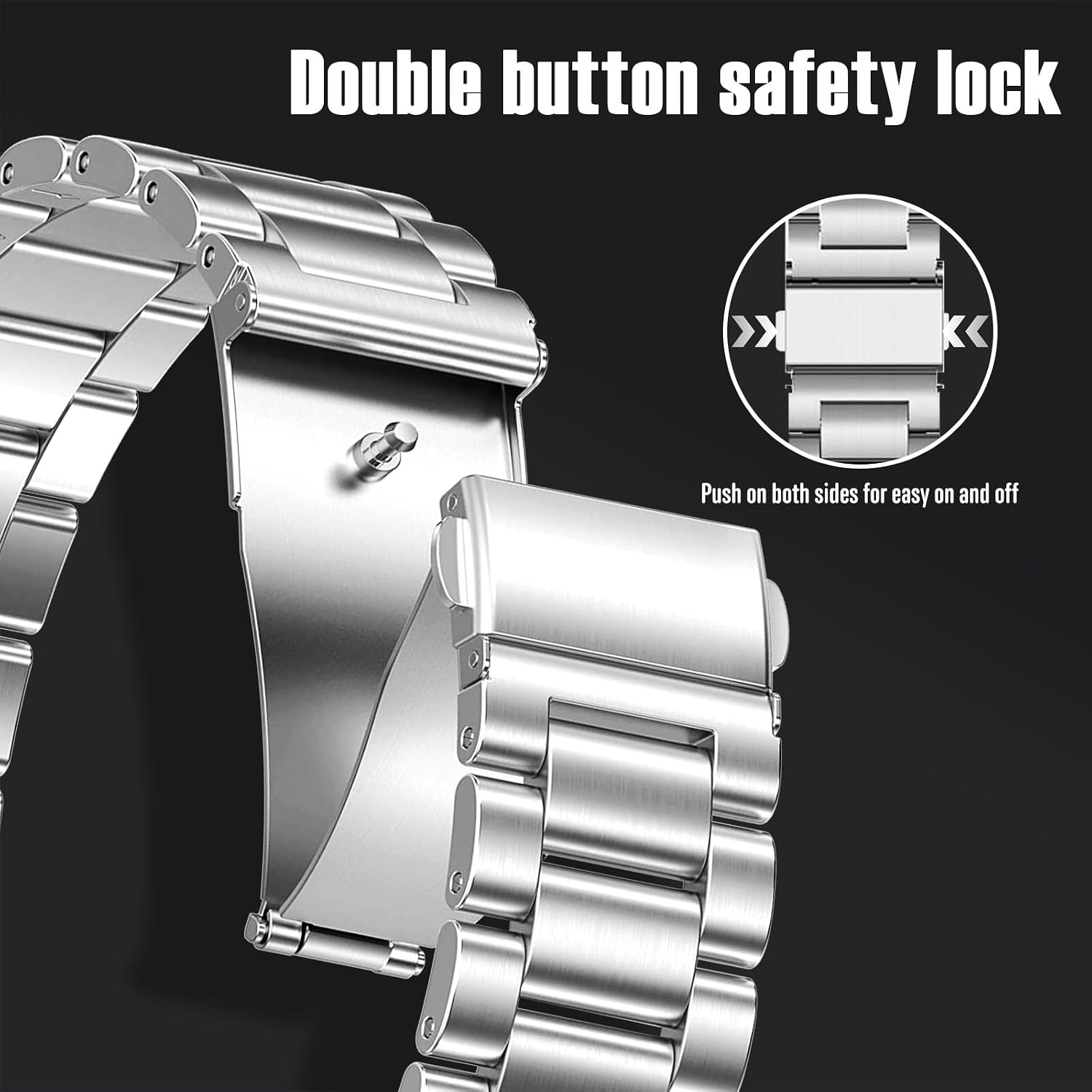 14mm Metal Watch Band for Garmin Lily 2/Lily 2 Active Silver image 4