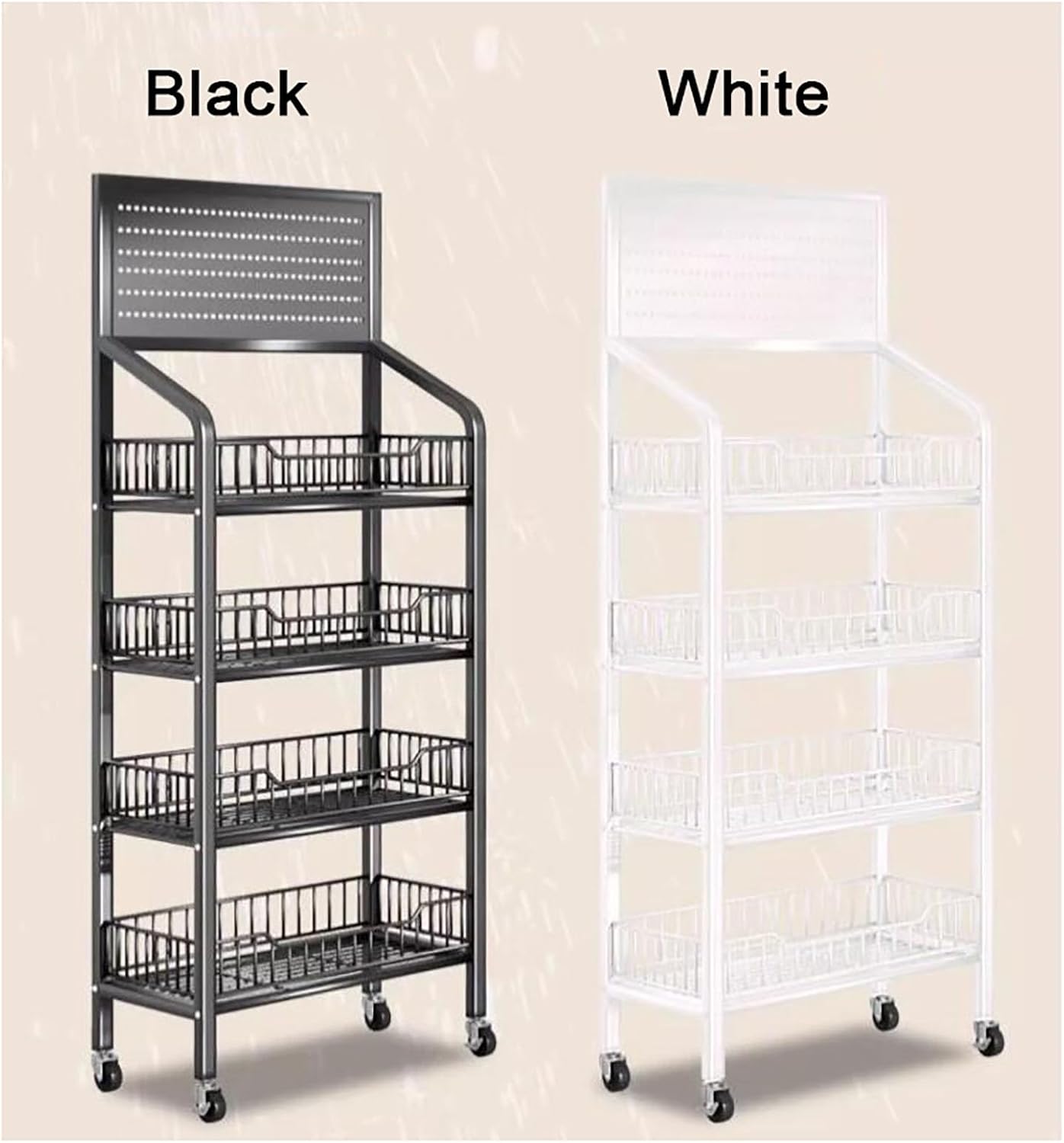 Candy Display Rack, Snack Display Stand, Wire Chip Organizer, for Retail Store Supplies Snack Display Stand. (Color : Black-4Tier-60x27x140cm)