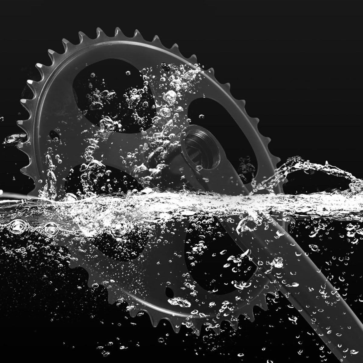 Guarnitura di Ricambio in Acciaio ad Alto tenore di Carbonio per Bici a velocità Singola (pedivelle, Disco a Dente Singolo). Il Set di pedivelle è Adatto alla Maggior Parte delle b