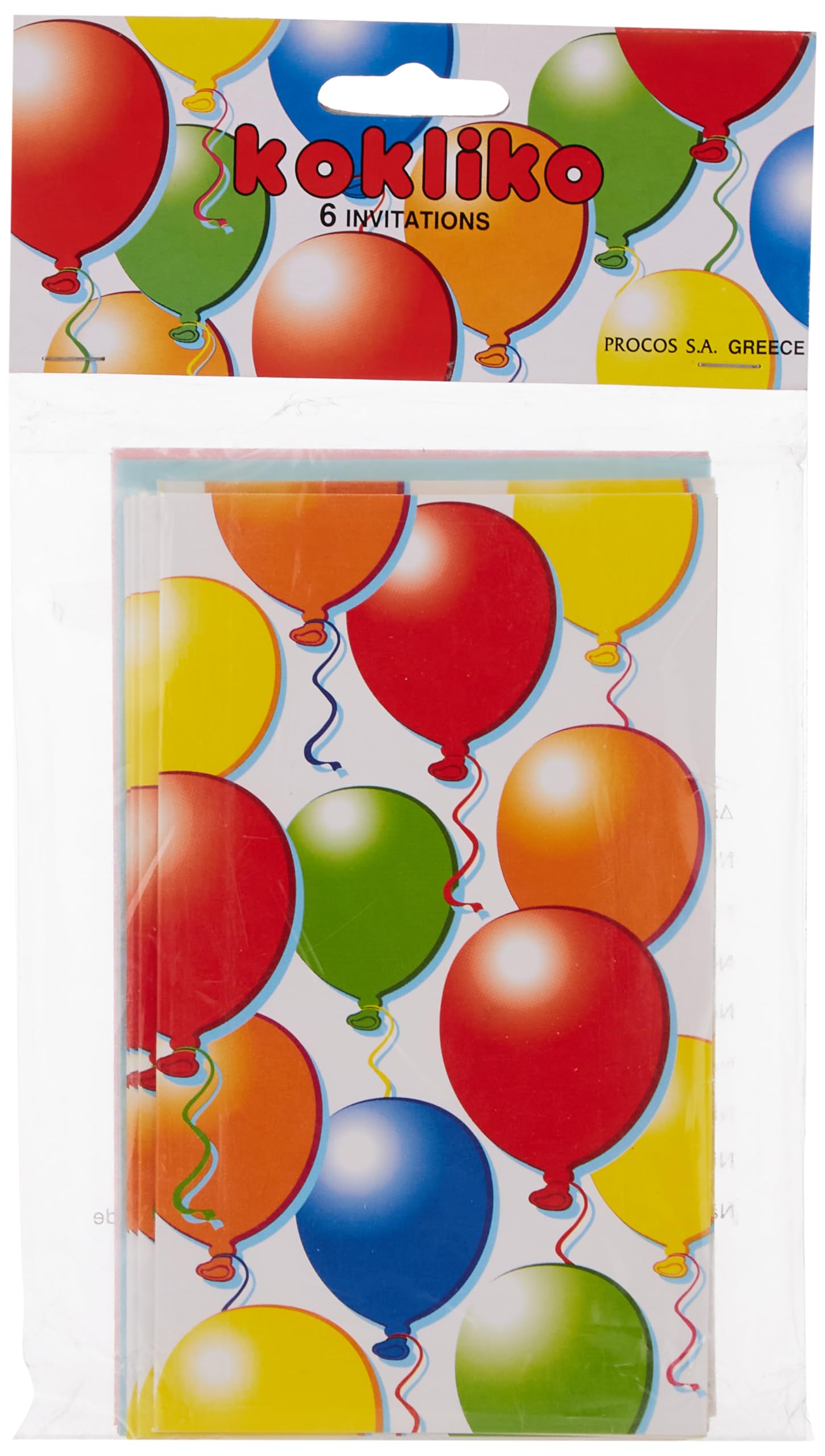 Procos Kokliko Invitation and Envelopes - 6 Pieces