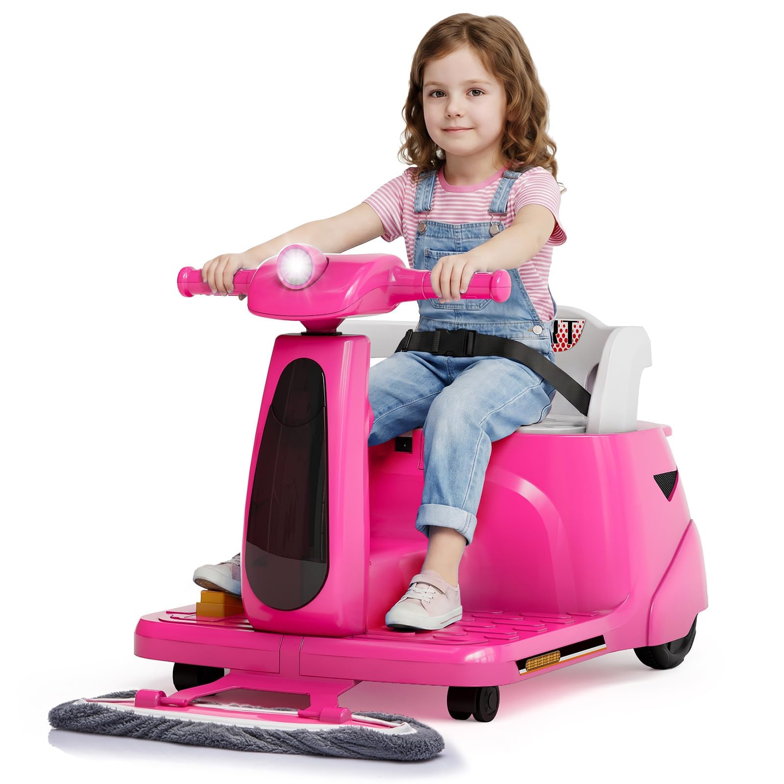 London Boutique 12V 2-in-1 Kids Ride-On Cleaning Car