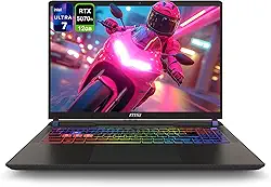 MSI Vector 16 HX AI Gaming Laptop, Intel Ultra 7-255HX, 64 GB DDR5 RAM, 4 TB PCIe SSD, 16 polegadas FHD+ (1920 x 1200) 144 Hz, Nvidia G-Force RTX 5070Ti, teclado retroiluminado, W11 Home, cinza cosmo