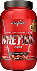 Integralmédica - Whey Protein Concentrado Chocolate 100% Pure - 21g de Proteína por Scoop, Suplementação Alimentar Pós-Treino, Fórmula Enriquecida com BCAAs - Pote 900g