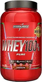Integralmédica - Whey Protein Concentrado Chocolate 100% Pure - 21g de Proteína por Scoop, Suplementação Alimentar Pós-Treino, Fórmula Enriquecida com BCAAs - Pote 900g