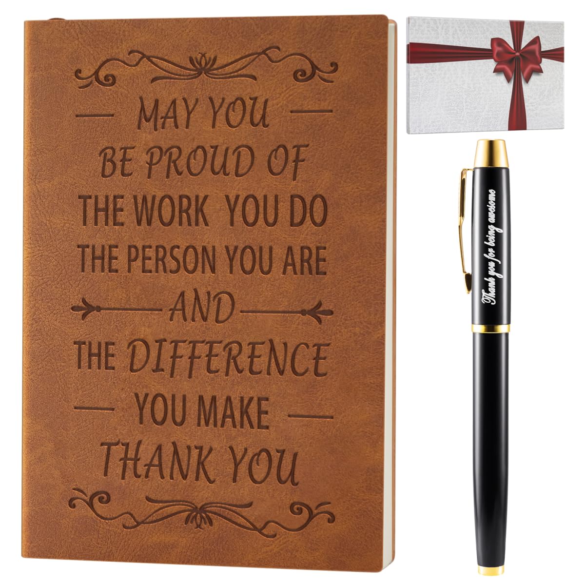 Thank You Gifts Leather Writing Journal Notebook with Pen Set May You be Proud of the work You Do Inspirational Gifts Appreciation Gifts for Women Men