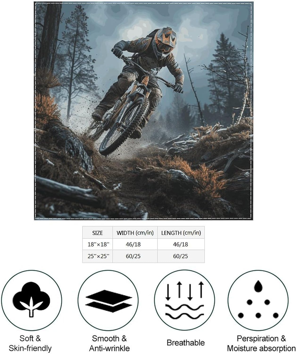 Mountain Bike Multi-purpose Bandana Print Square Scarf image 2