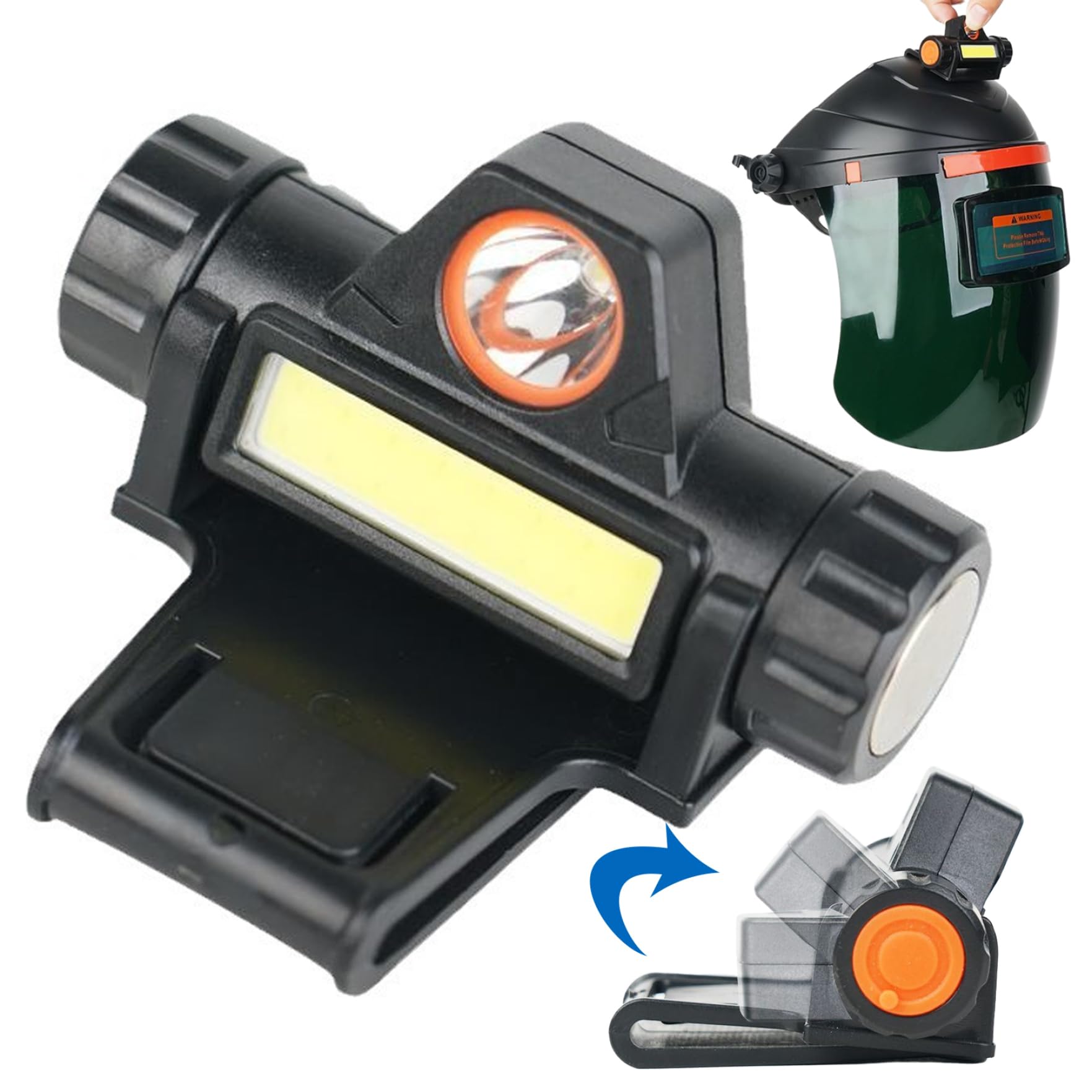 Luce del casco per saldatura Doppia illuminazione a doppia luce di saldatura rotabile con morsetto leggera magnetica USB Strong Fun a supporto per il casco Funcia al