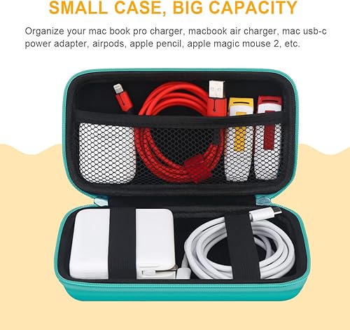 Miniatura 5 de BOVKE Funda de transporte rígida protectora resistente a los impactos, bolsa de banco de energía de viaje, organizador de cables USB para