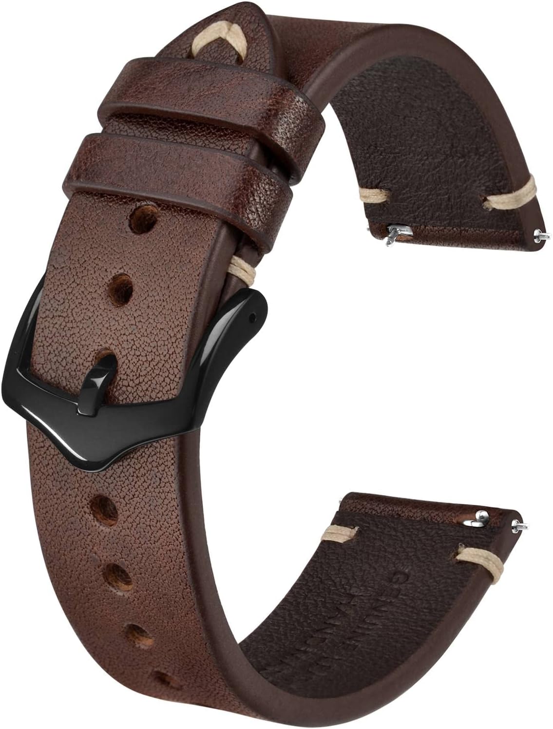 Men's Watch Bands, Hand-Stitched Leather Watch Straps, Quick Release, 18mm 19mm 20mm 21mm 22mm