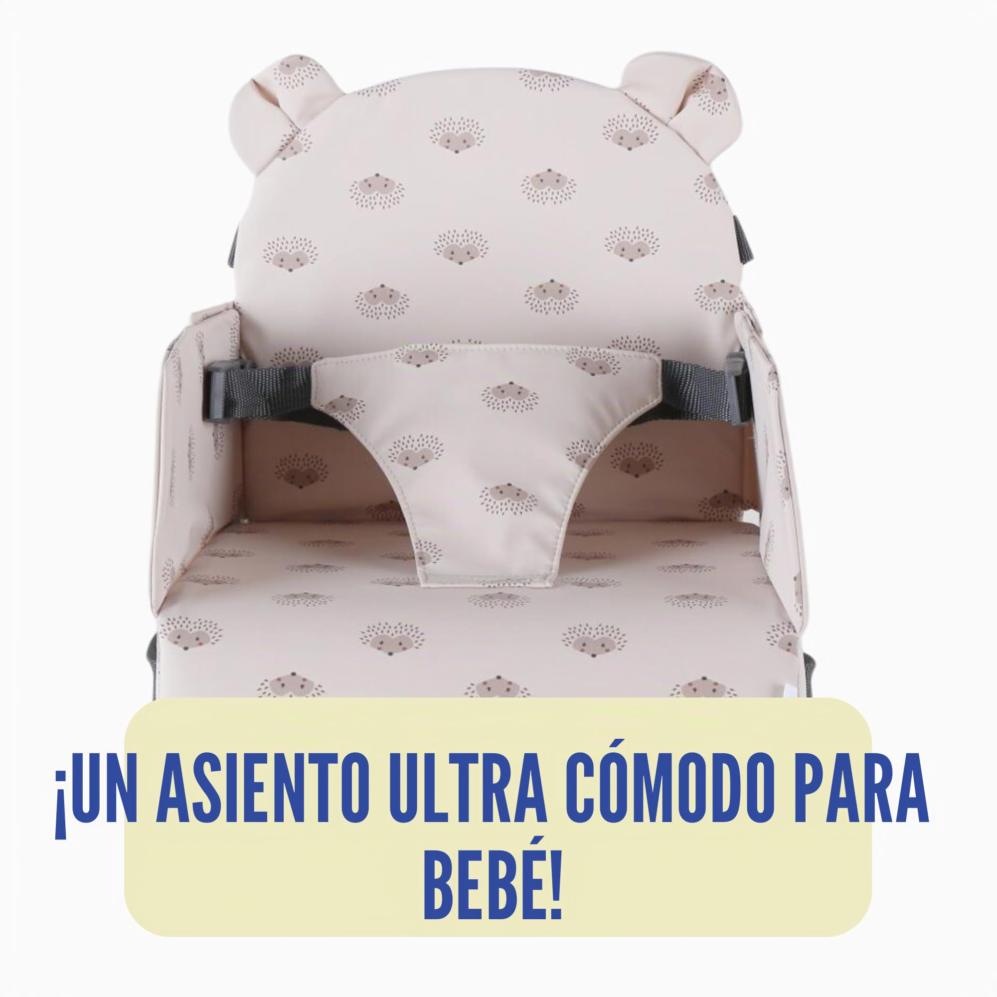 NOUKIE'S – Elevador de herederos para bebé de 9 meses a 3 años silla infantil con respaldo y cojín, ligera, plegable y nómada, arnés, seguridad, impermeable, extraíble y lavable, máximo 13 kg, viaje