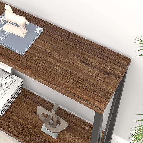 Miniatura 30 de FOLUBAN Mesa consola para entrada, moderna mesa de sofá detrás del sofá, mesa de entrada estrecha para pasillo, sala de estar (industrial, gris