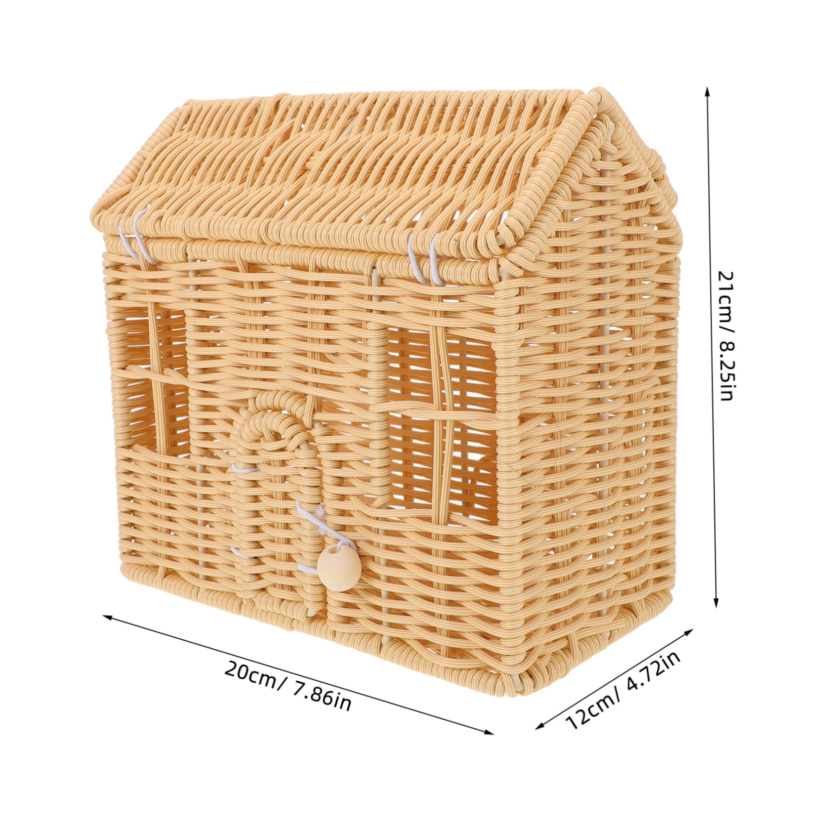 Cesta Tejida con Asa Forma Casa de Plástico Duradera para Dulces Snacks Portátil Fiestas Navideñas Shower Regalos