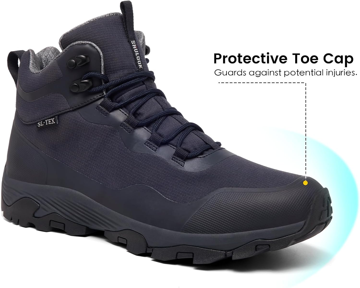 SHULOOK Men's Waterproof Hiking Boots Outdoor Lightweight Breathable Trekking Camping Mountaineering Shoes - Image 5