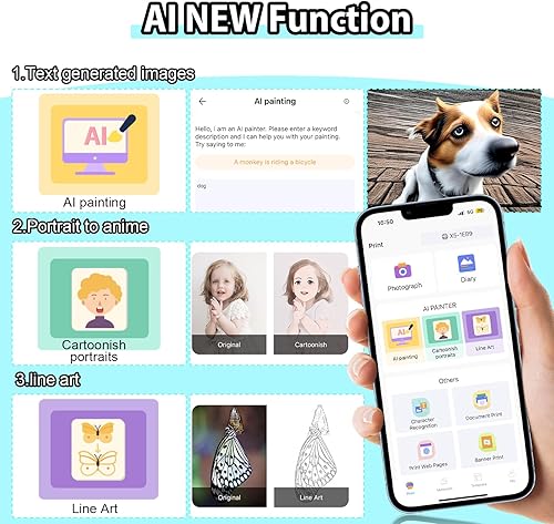 Miniatura 3 de HuiJuKeJi Mini impresora térmica sin tinta de bolsillo con 11 rollos de papel térmico y adhesivo para iOS y Android, Bluetooth inteligente portátil