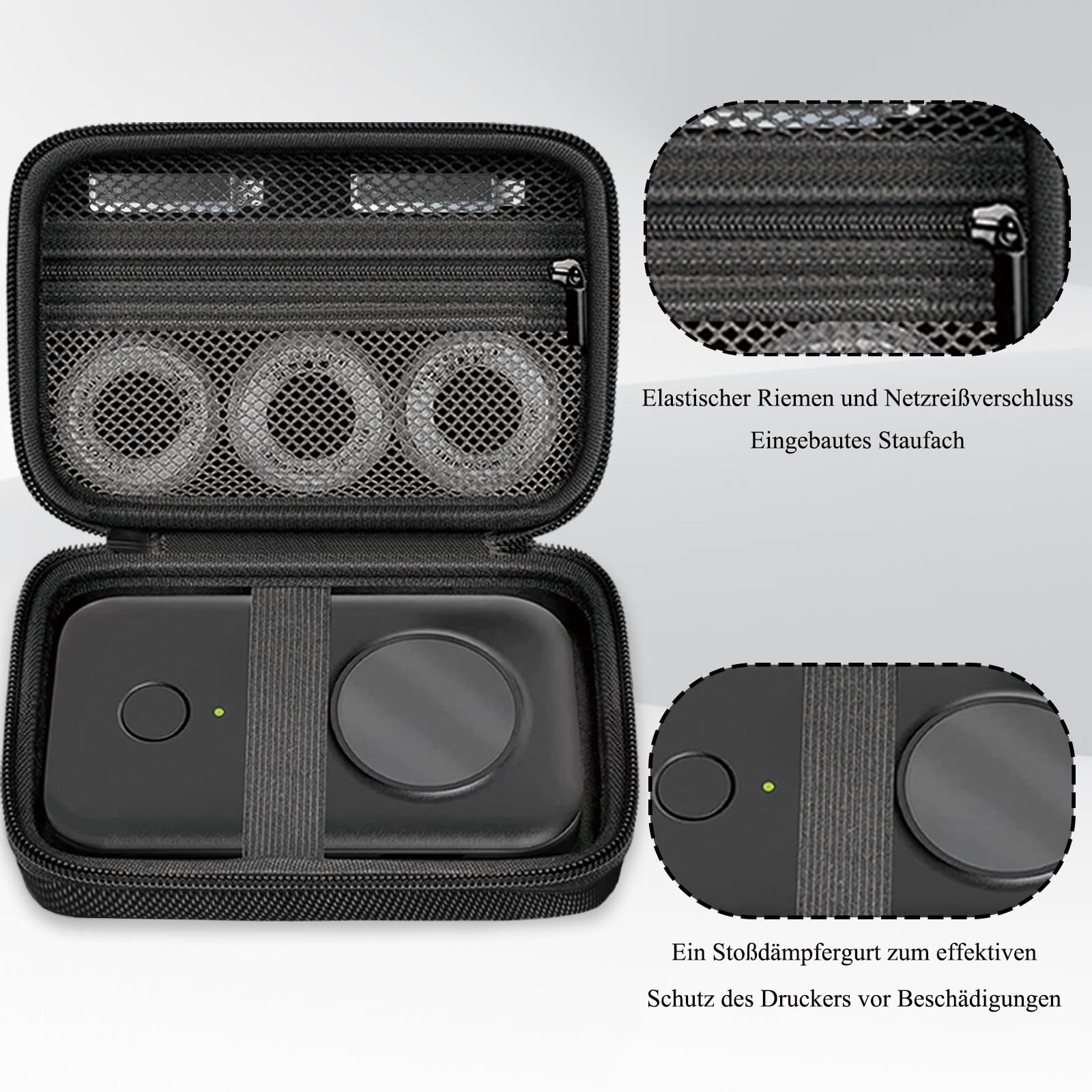 Torba kompatybilna z SUPVAN E10/E16, do urządzenia do opisywania Nelko | P21/prt/NIIMBOT D110/Pristar P15 drukarka etykiet Mini Bluetooth urządzenie ręczne drukarka etykiet (tylko torba) - czarna