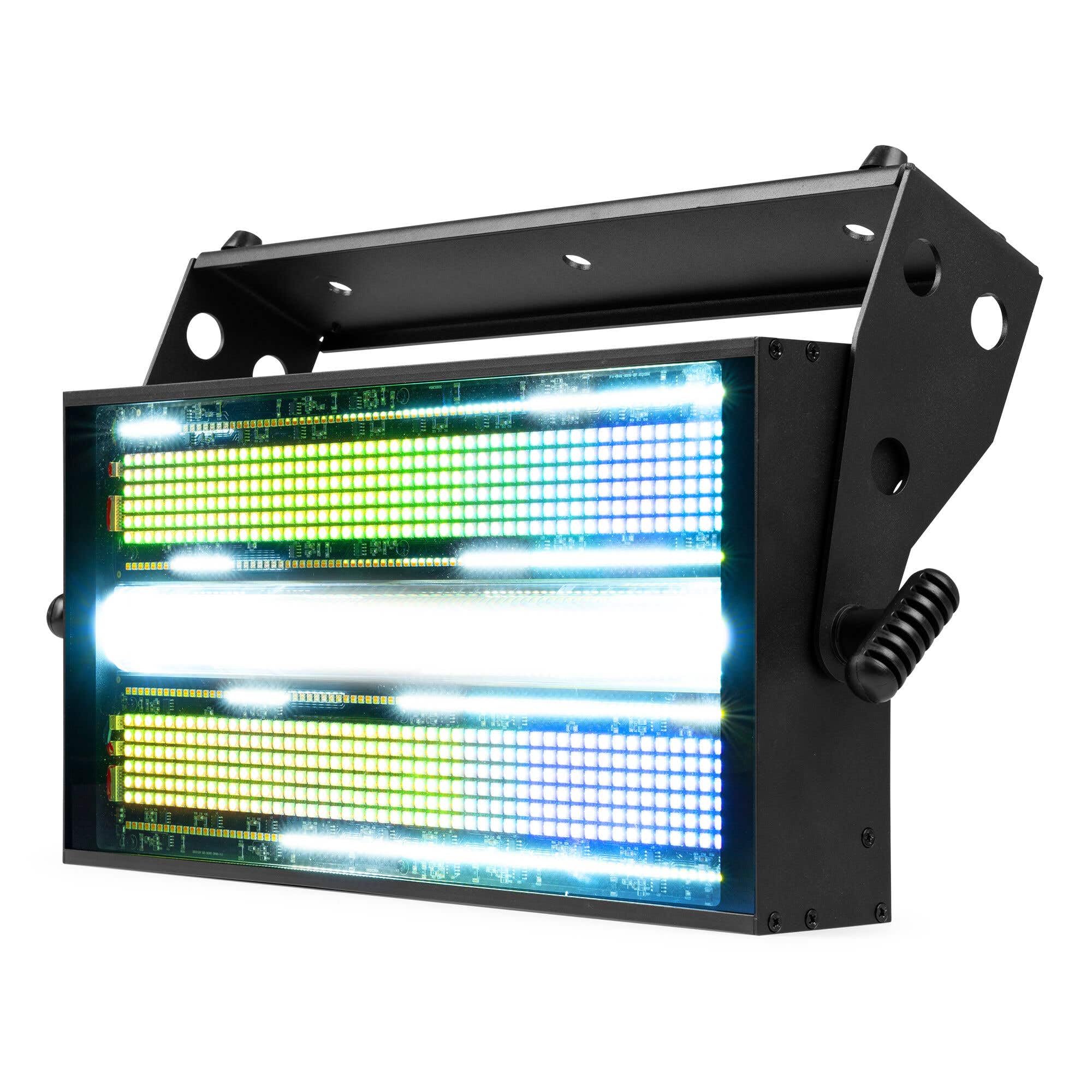 BeamZ BS1200 - Efecto de luces LED 3 en 1 estrobo cegador y wash | 1160 LED SMD RGB y blanco, 20 programas automáticos y por sonido, control DMX maestro/esclavo, para discotecas y clubes