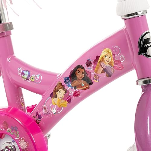 Miniatura 8 de Huffy Disney Girls' Bikes, 12/16 Inch Sizes, Ages 3+ Years Old, Disney Princess, Minnie Mouse, Frozen Bicycles, Characters, Removable Training Rosado