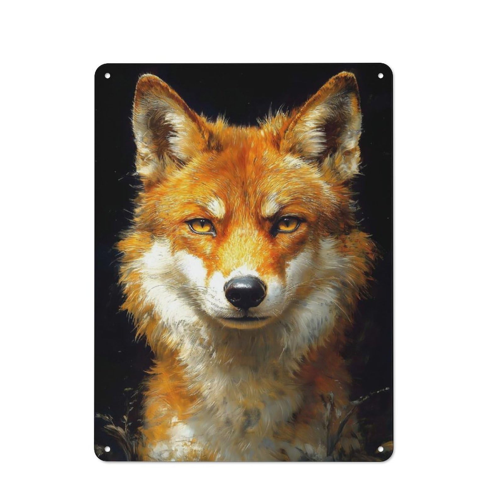 Red Shiba Inu Dog Portrait Animal Metal Wall Art Sign 40x30cm, Retro Vintage Wall Decor for Kitchen, Hallway, Bar Or Small Cafe