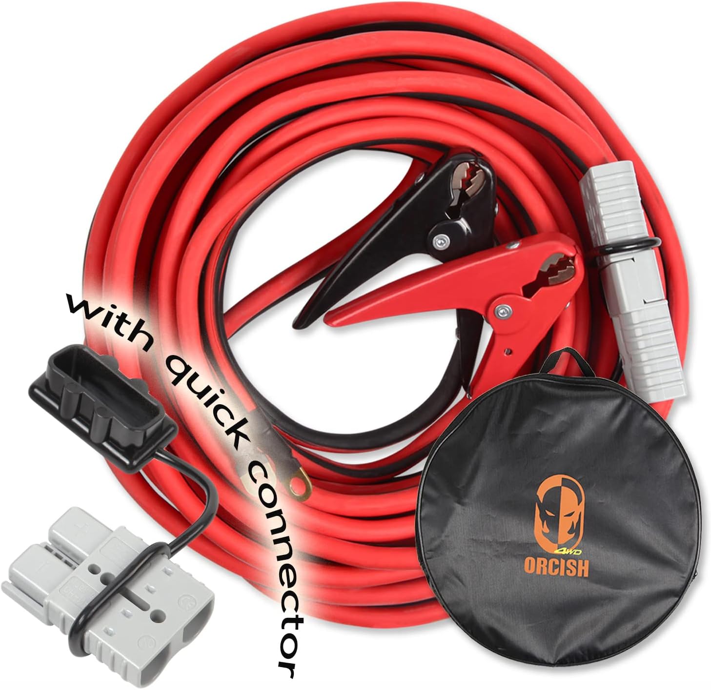 ORCISH 6Gauge 30Feet Jumper Cables for Car Battery 800A, Heavy Duty Automotive