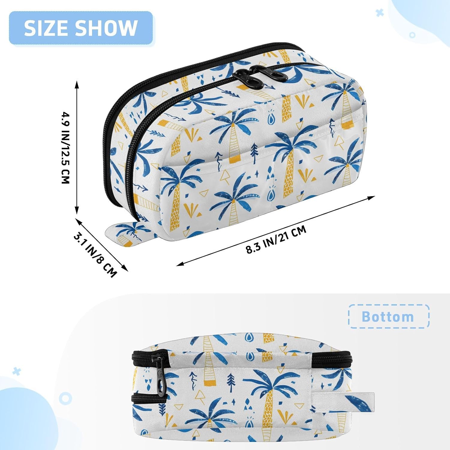 ALAZA Yellow Trees Large Capacity Pencil Case, Aesthetic Stationery Organizer Bag with Clear PVC Window, High Capacity Pen Pouch with Dividers for School Office Travel image 3