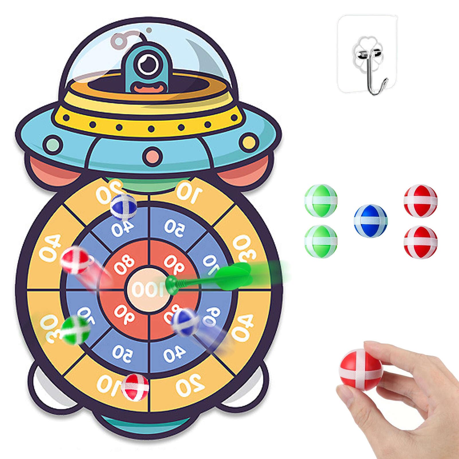 KIDSARTZ -DartBoard with Sticky Balls and Darts (Spaceship shaped Dartboard Set with sticky balls and Velcro Darts)Suitable for kids of all ages. Comes in attractive packets. Best for Birthday Gifts. (B0CYV7SJGB) Amazon Price History, Amazon Price Tracker