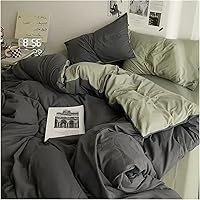 Vista 6 de Funda de edredón de doble cara de doble cara, color liso, tamaño Queen, ropa de cama