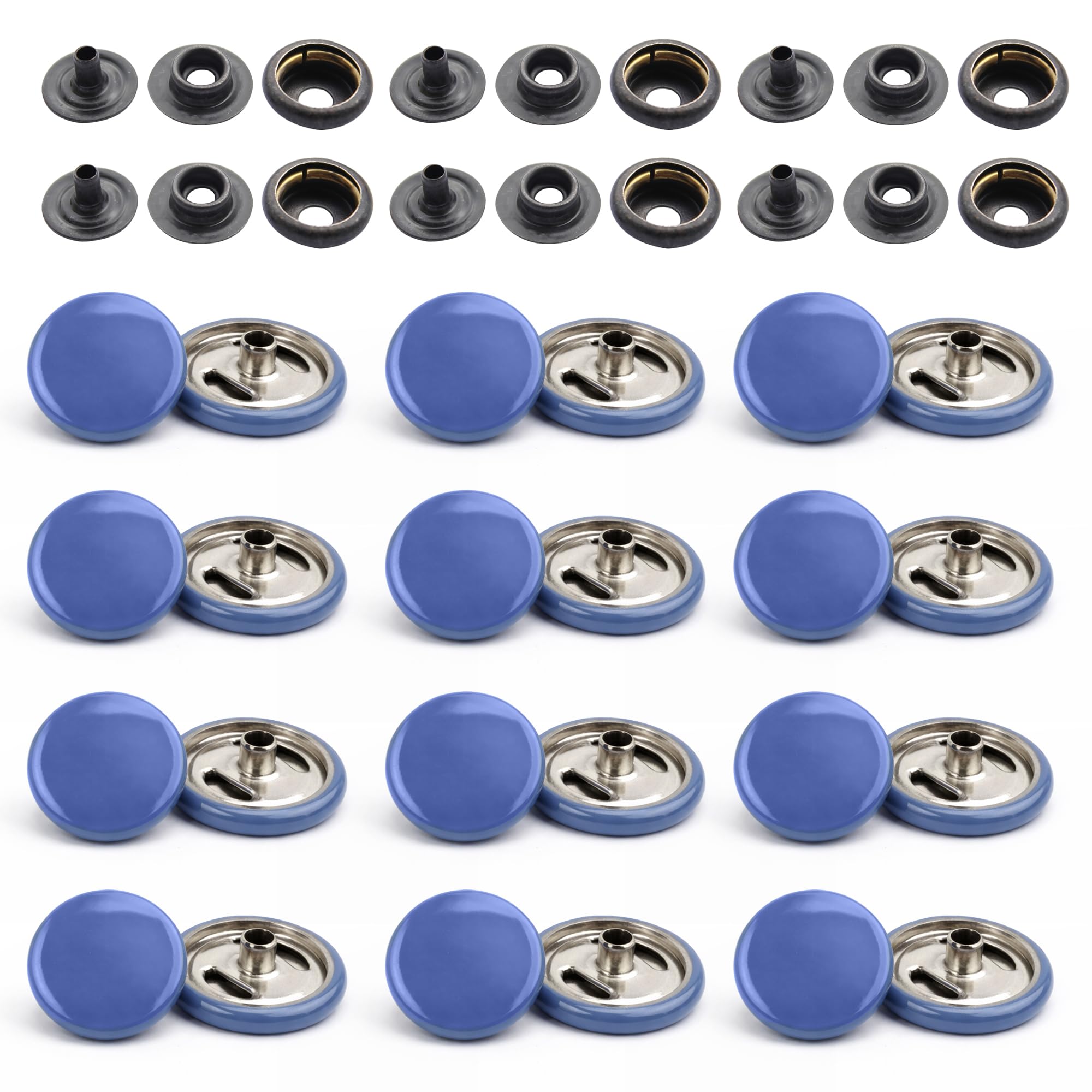 Weddecor Beige 15mm Botones a Presión Metal Resistente Níquel Libre 4 Partes Cierres Remaches Botón para Cuero Manualidades, Chaquetas, Bolsas, Tiras, Jeans, Ropa Reparación - Pack De 10