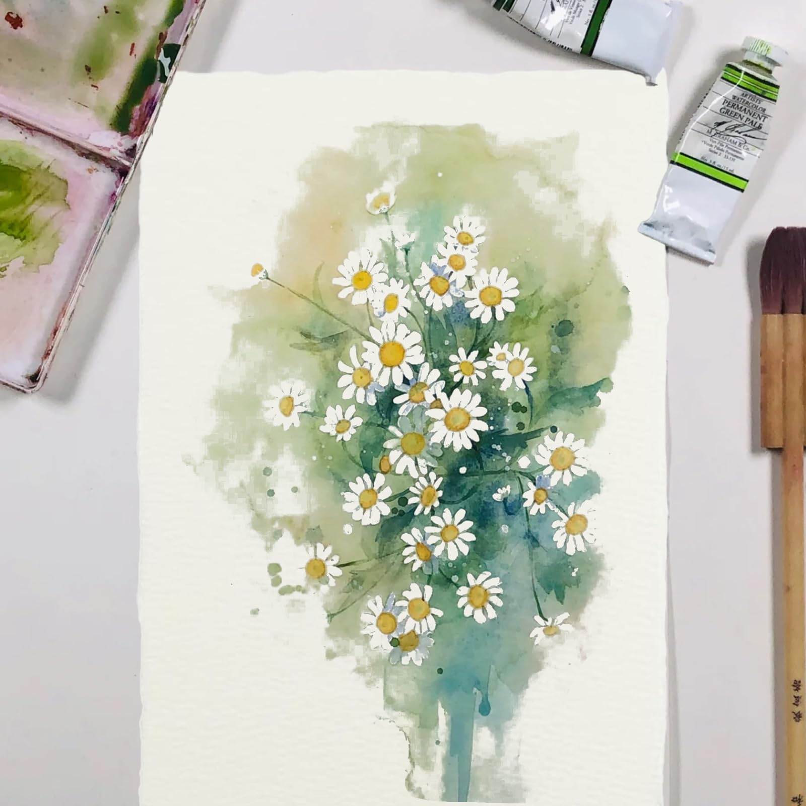 25 Fogli Di Carta Per Acquerello, Carta Con Bordo A Ponte Da 300