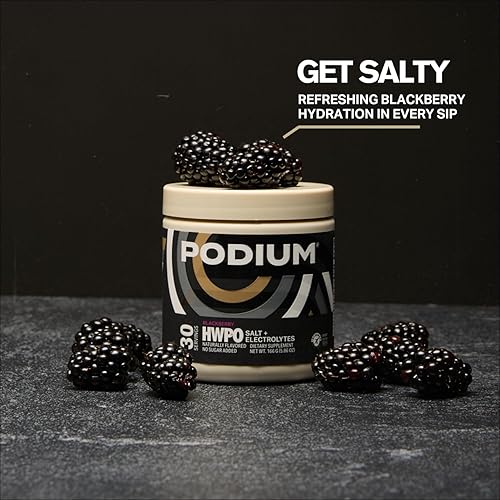 Miniatura 3 de Podium Nutrition, Sal+electrolitos, polvo de electrolitos, mora, 30 porciones, electrolitos, hidratación, recuperación